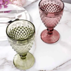 Set of 6 Purple Diamond Wine Glasses, 350ml