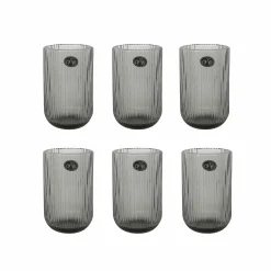 Set of 6 Ribbed Green Highball Glasses, 430ml