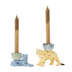 Set of 2 Rory Blue Stoneware Candle Holder