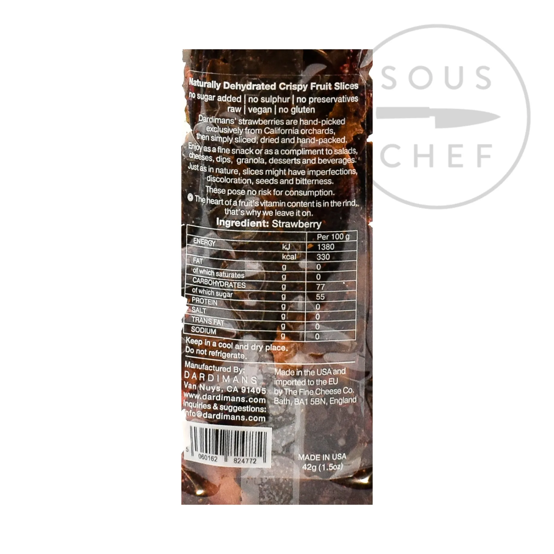 Short Dated California Crisps Strawberry Slices, 43g