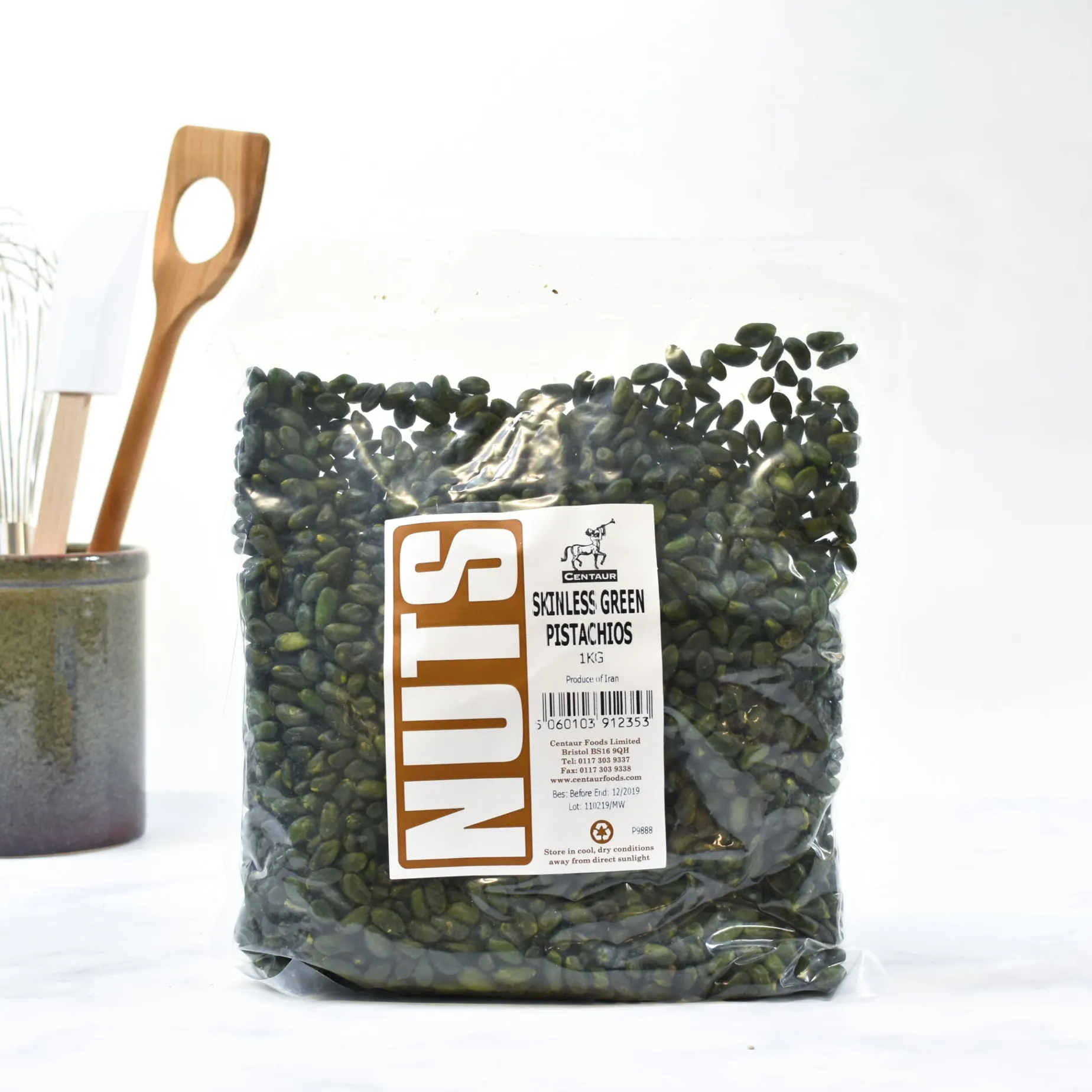 Short Dated Green Skinless Pistachios, 1kg