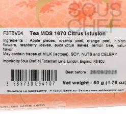 Short Dated La Sablesienne Citrus Fruit Infusion Tea, 50g