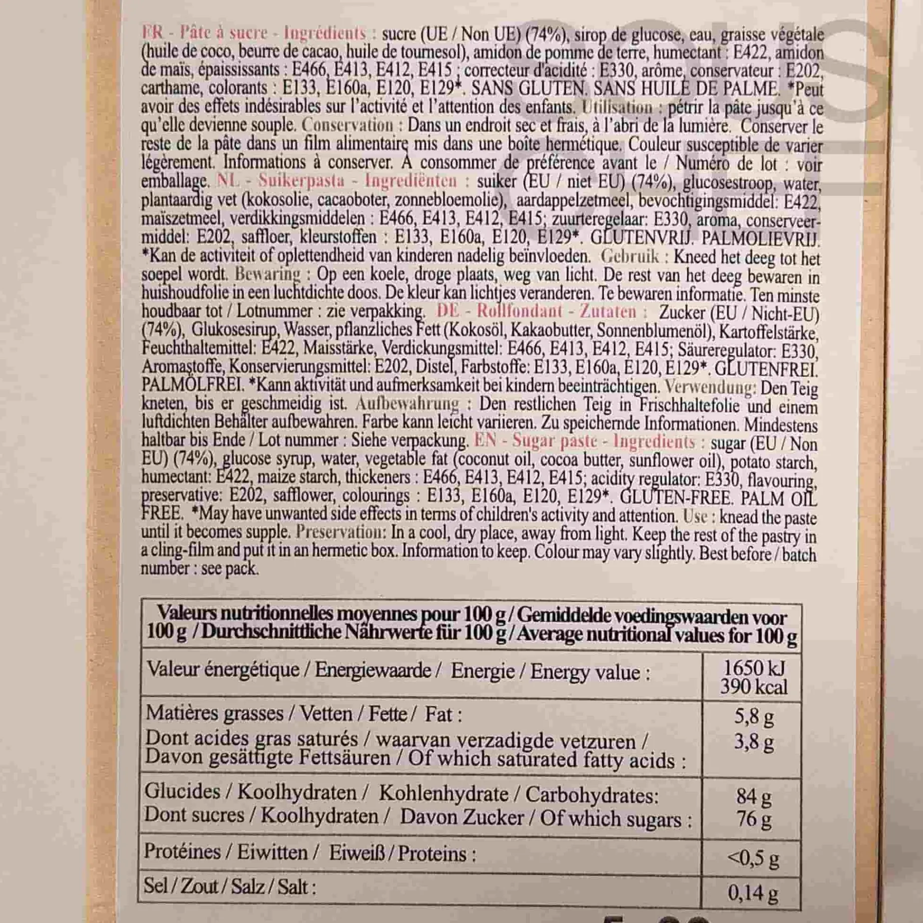 Short Dated Scrap Cooking Set of 5 Assorted Sugar Pastes