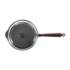 Skeppshult Traditional Cast Iron Deep Saute Pan with Lid, 25cm