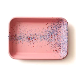 Splatter Fest Enamel Roasting and Serving Dish, Pink