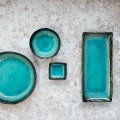 Square Turquoise Dipping Bowl, 7cm
