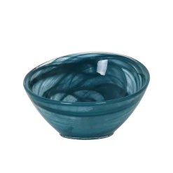 Teal Marble Glass Bowl, 14.5cm