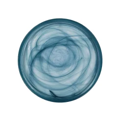 Teal Marble Glass Bread Plate, 15.5cm