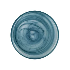 Teal Marble Glass Dinner Plate, 28cm