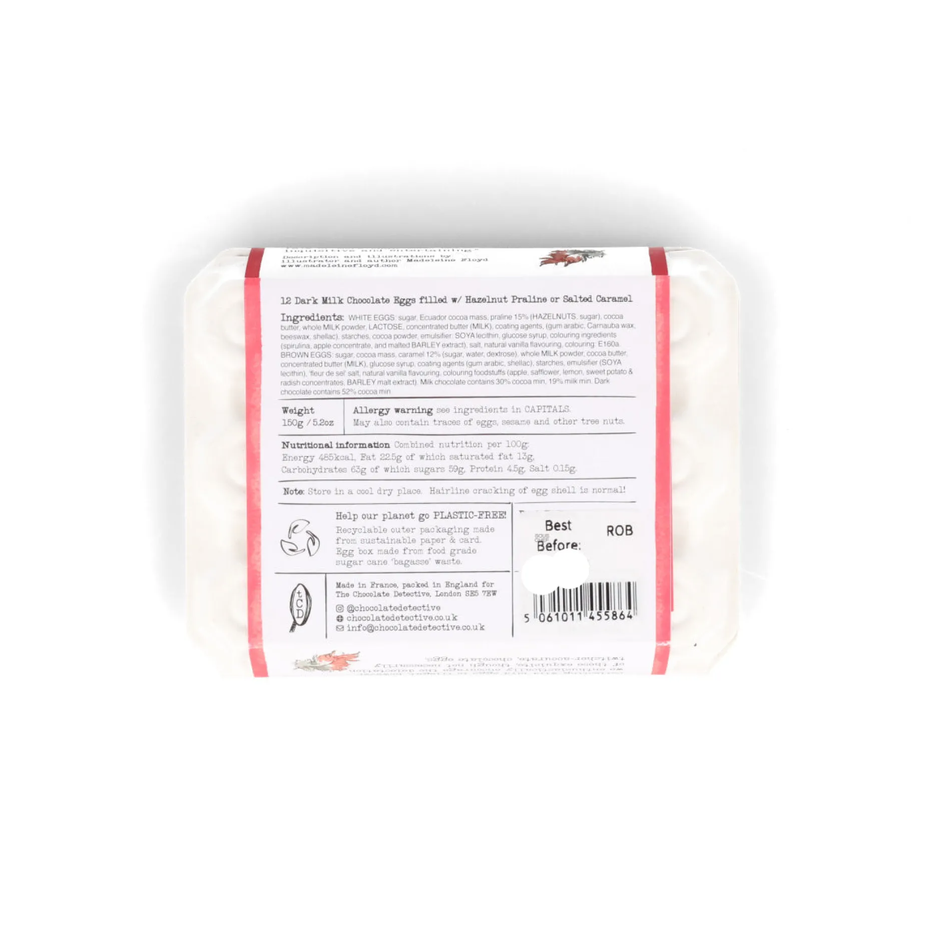 The Chocolate Detective 12 Robin Chocolate Eggs, 150g