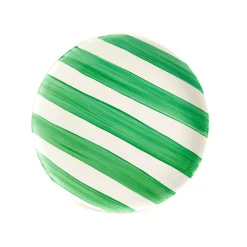 The Platera Green Stripe Porcelain Dinner Plate, 27.5cm