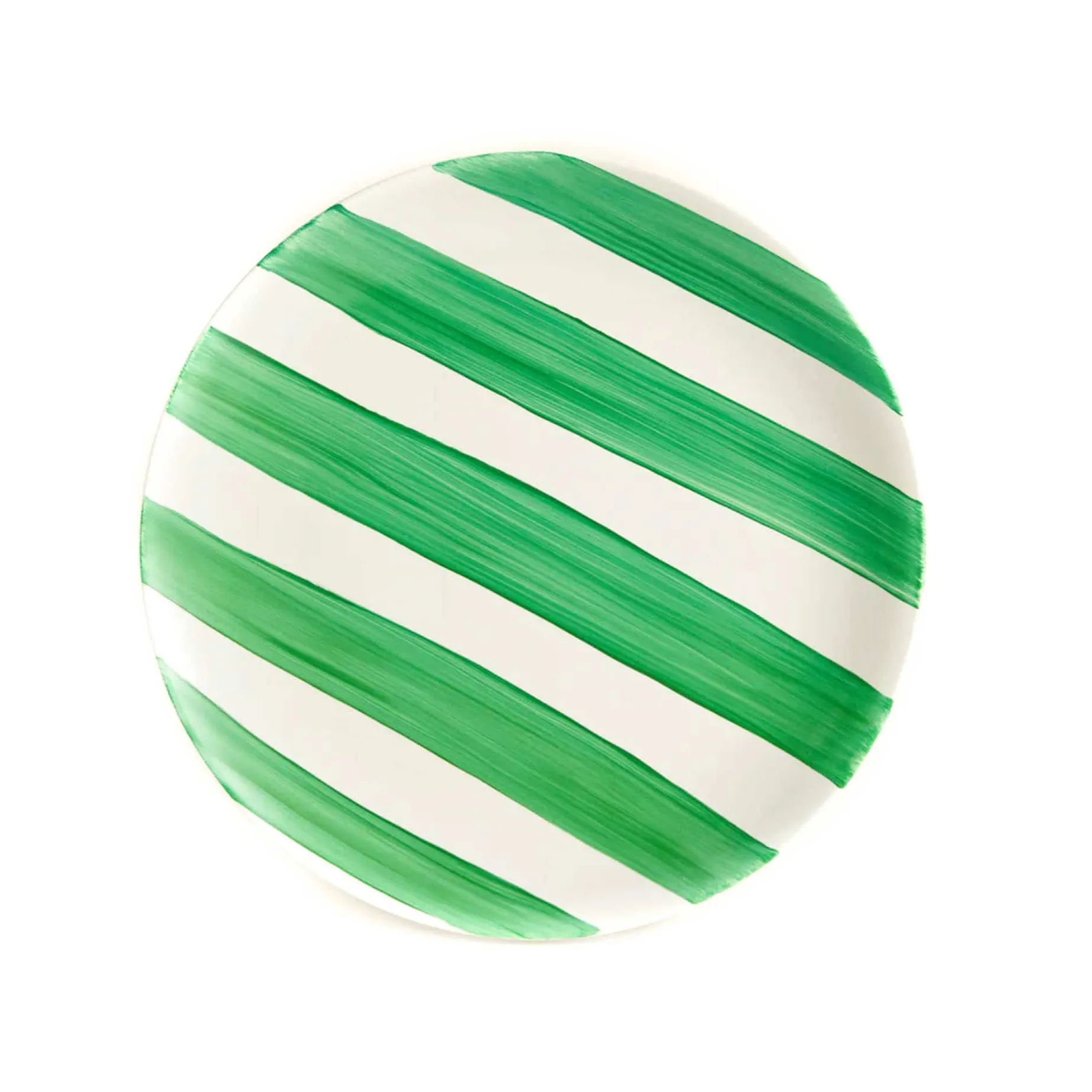 The Platera Green Stripe Porcelain Dinner Plate, 27.5cm