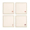 The Platera Set of 4 Mushroom Design Linen Napkins