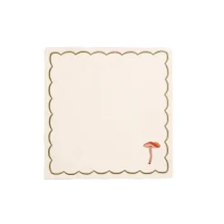 The Platera Set of 4 Mushroom Design Linen Napkins