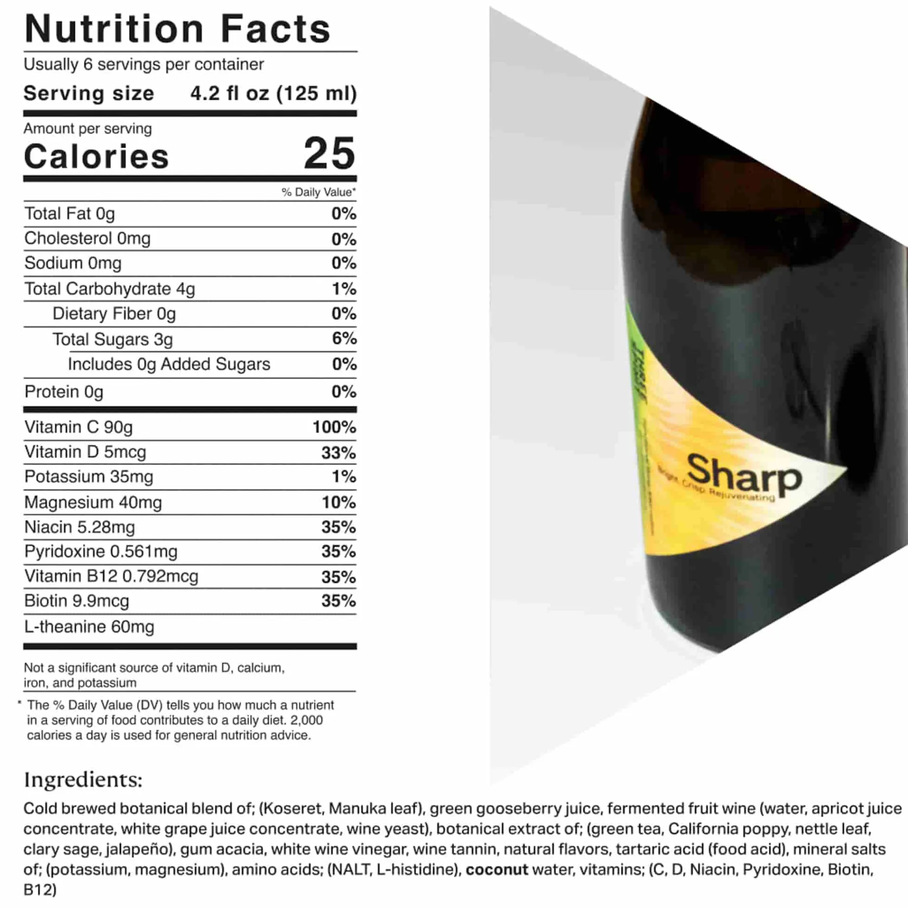 Three Spirit Drinks Blurred Vines Sharp 0% White Wine Spritz, 750ml