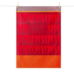 Tissage Moutet Chilli Pepper French Jacquard Tea Towel