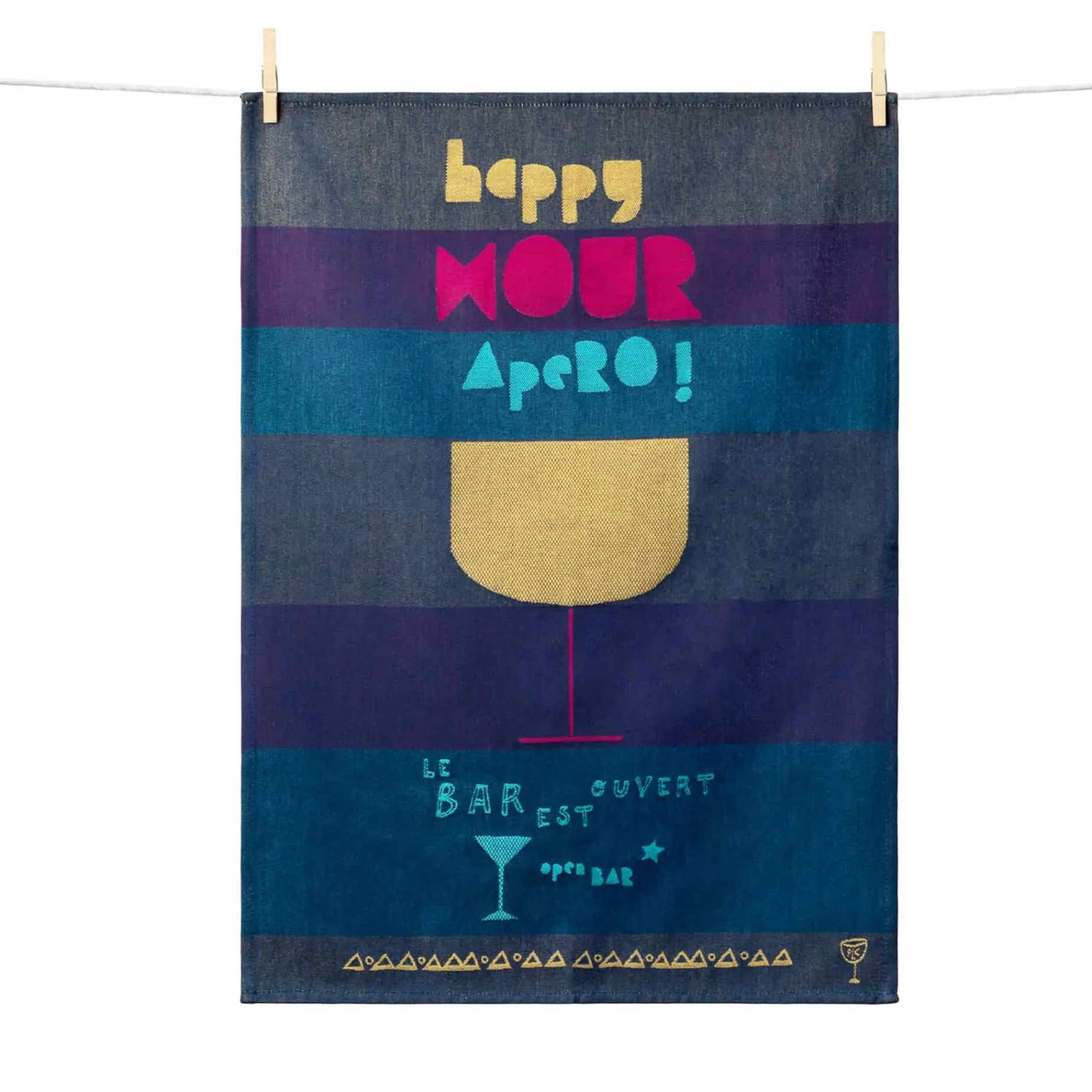 Tissage Moutet Happy Hour French Jacquard Tea Towel