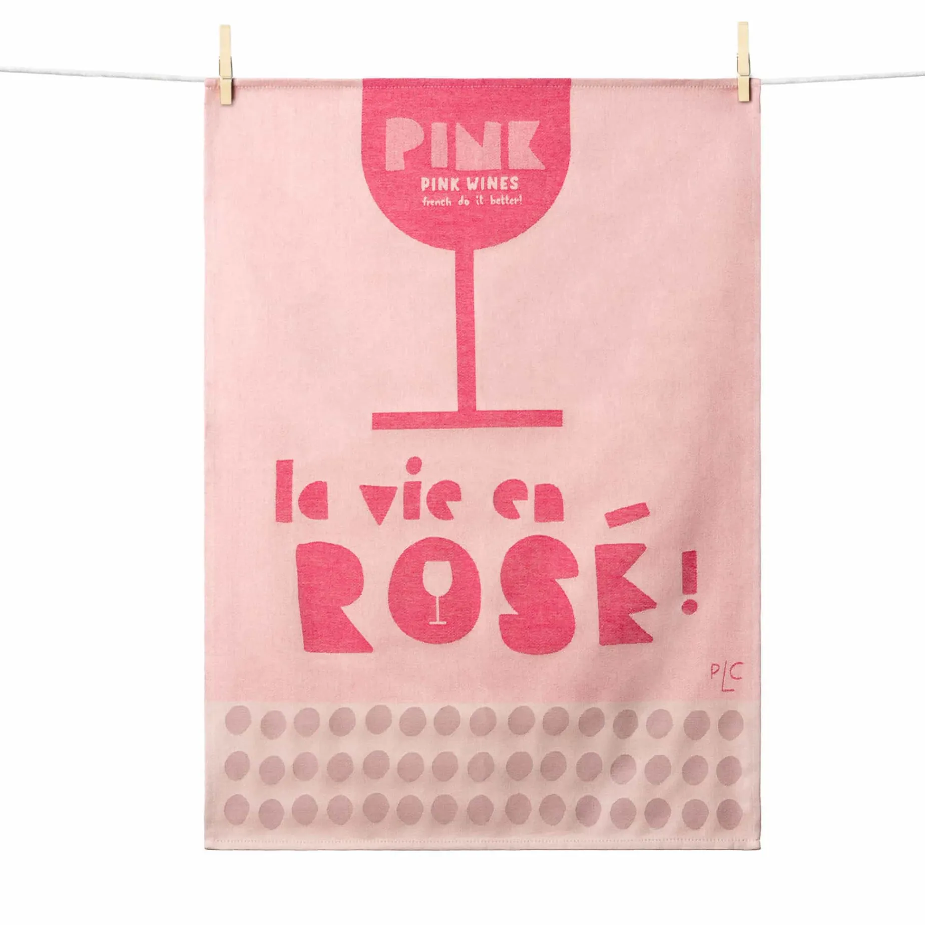 Tissage Moutet La Vie en Rose French Jacquard Tea Towel