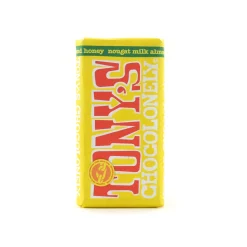 Tony's Chocolonely Milk Chocolate with Almond, Honey & Nougat, 180g
