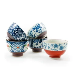 Traditional 5-Piece Japanese Rice Bowl Set