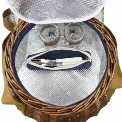 Tuileries Navy Picnic Basket, 2 Person