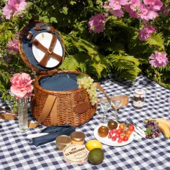 Tuileries Navy Picnic Basket, 2 Person