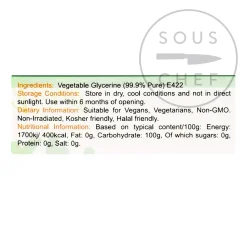 Vegetable Glycerine, 1 Litre