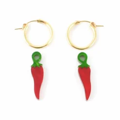 Wolf & Moon Chilli Pepper Hoop Earrings