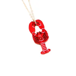 Wolf & Moon Lobster Necklace