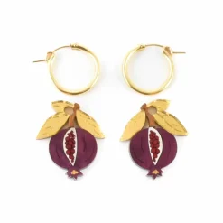 Wolf & Moon Mini Pomegranate Hoop Earrings