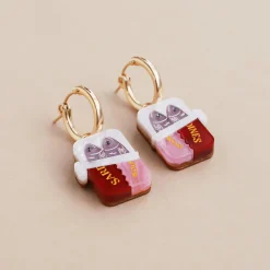 Wolf & Moon Tin of Sardines Hoop Earrings