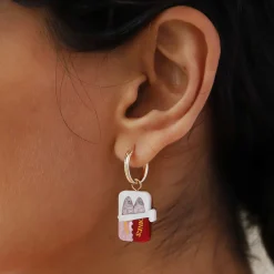 Wolf & Moon Tin of Sardines Hoop Earrings