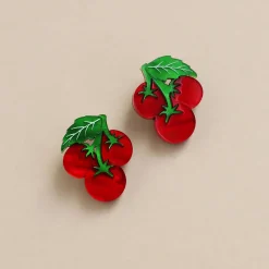 Wolf & Moon Tomato Stud Earrings