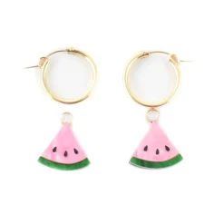 Wolf & Moon Watermelon Hoop Earrings