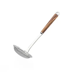 Wood Handle Stainless Steel Coarse Mesh Skimmer