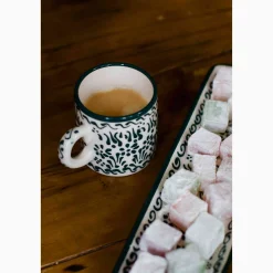 Yesil Ve Beyaz Boyali Coffee Cup, 140ml