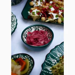 Yesil Ve Beyaz Boyali Dipping Bowl, 9.5cm