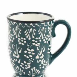 Yesil Ve Beyaz Boyali Mug with Foot, 300ml