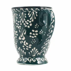 Yesil Ve Beyaz Boyali Mug with Foot, 300ml