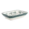 Yesil Ve Beyaz Boyali Rectangular Serving Dish, 18x13cm