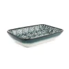 Yesil Ve Beyaz Boyali Rectangular Serving Dish, 16x11.5cm