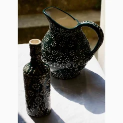 Yesil Ve Beyaz Boyali Round Jug, 2 Litre