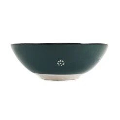 Yesil Ve Beyaz Boyali Serving Bowl, 26cm