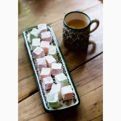 Yesil Ve Beyaz Boyali Serving Tray, 26.5x8cm