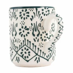 Yesil Ve Beyaz Boyali Straight Mug, 325ml